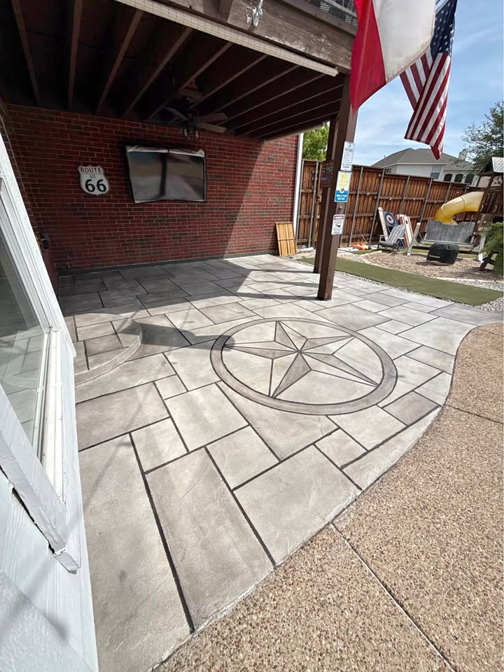 Stained concrete overlay